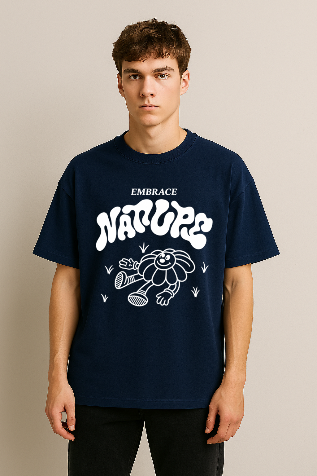 Embrace Nature Oversized T-Shirt – French Terry Cotton | Trisoul