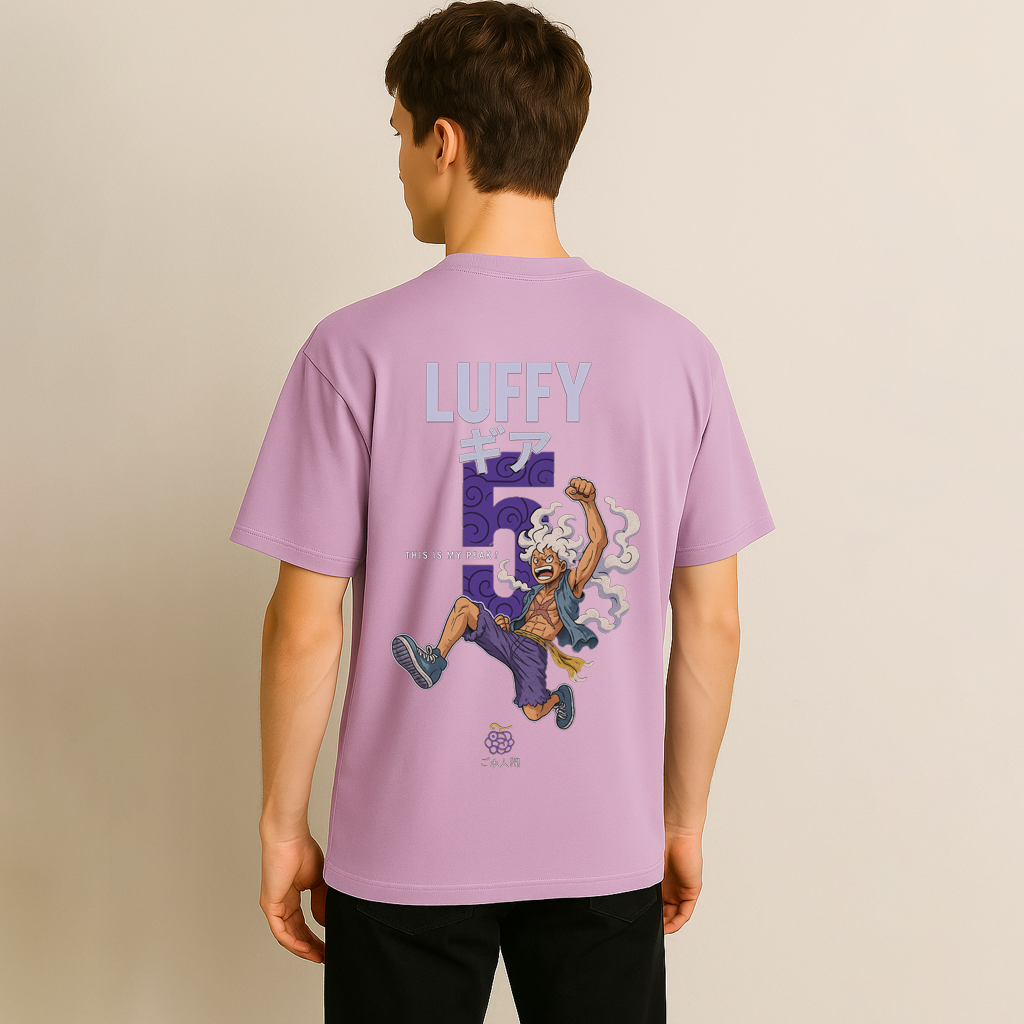 Oversized Luffy Gear 5 Anime T-Shirt – Premium French Terry Cotton | Trisoul Streetwear
