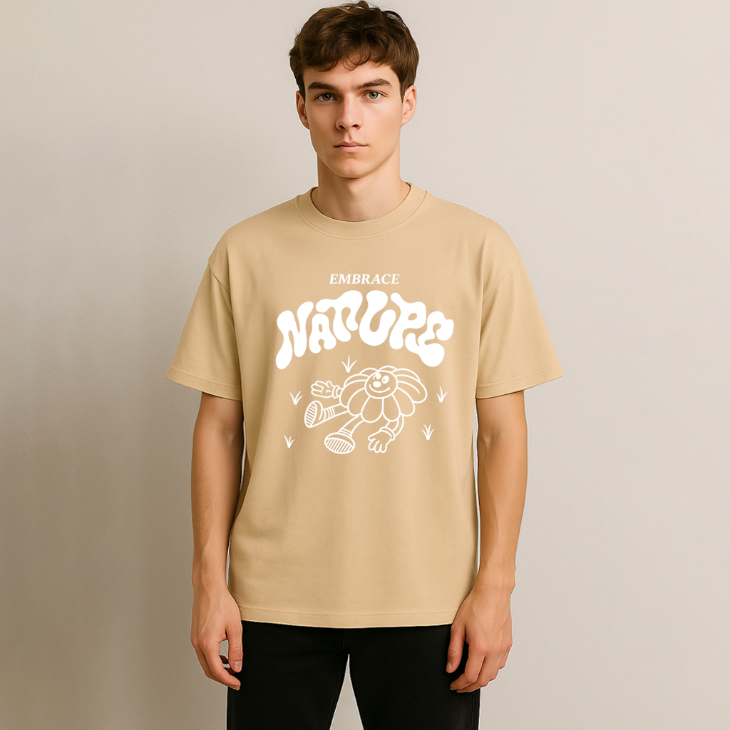 Embrace Nature Oversized T-Shirt – French Terry Cotton | Trisoul