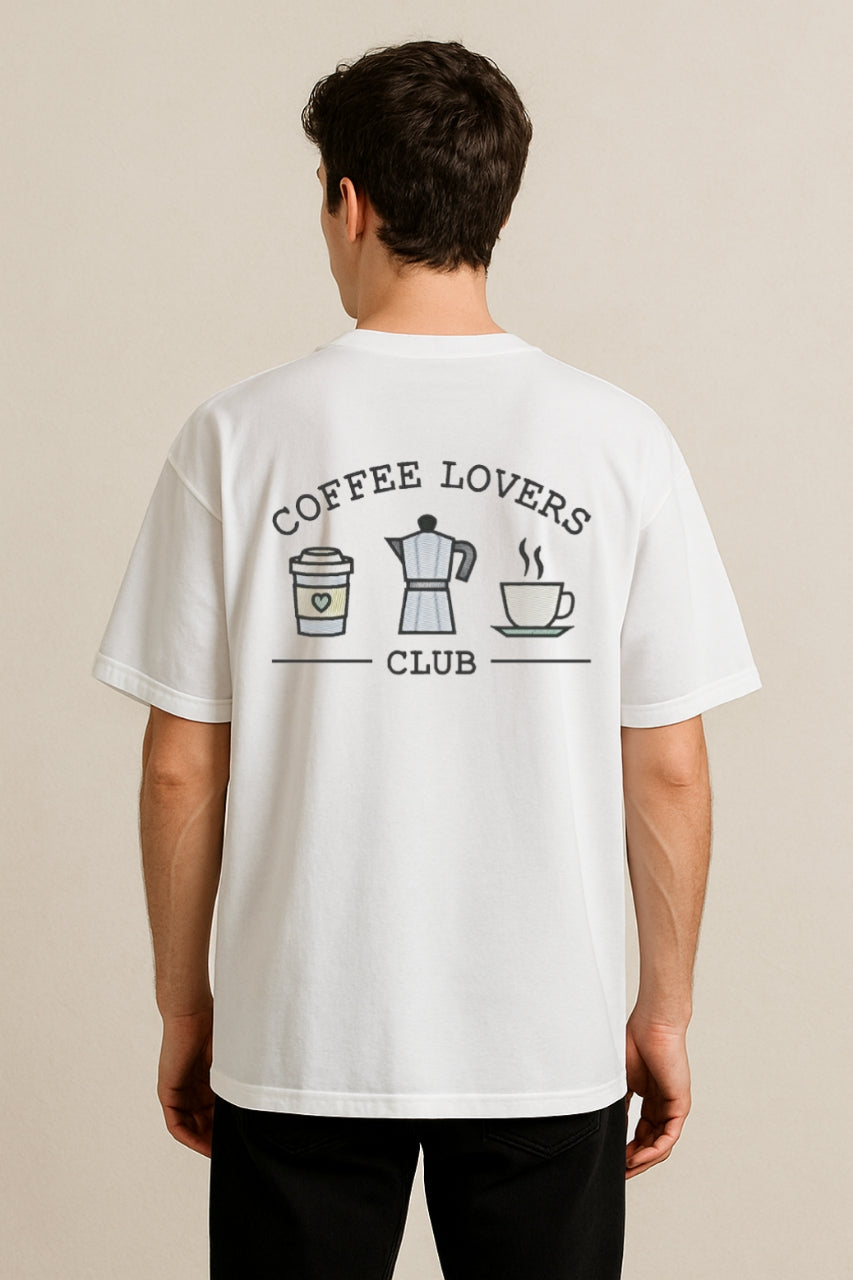 Coffee Lovers Club Oversized T-Shirt – French Terry Cotton | Premium Streetwear