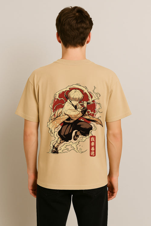 Anime Warrior Oversized T-Shirt – French Terry Cotton